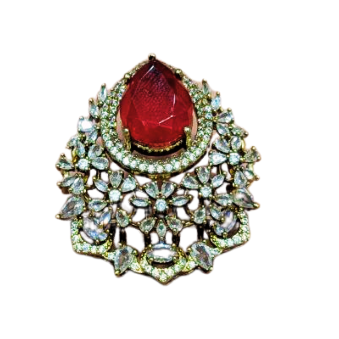 Red Radhika jewellery set