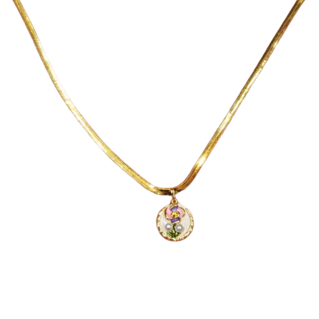 Flora pearl chain necklace