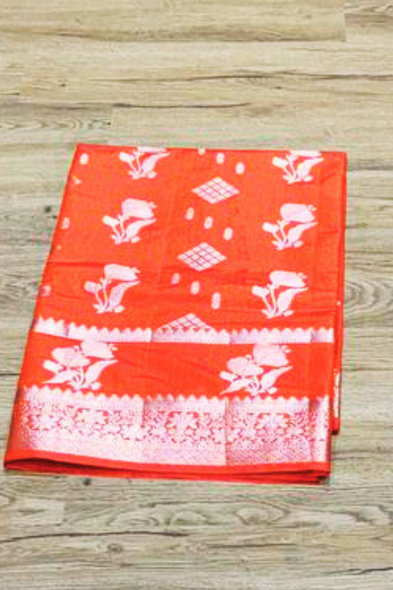 Orange Padma Banarasi saree