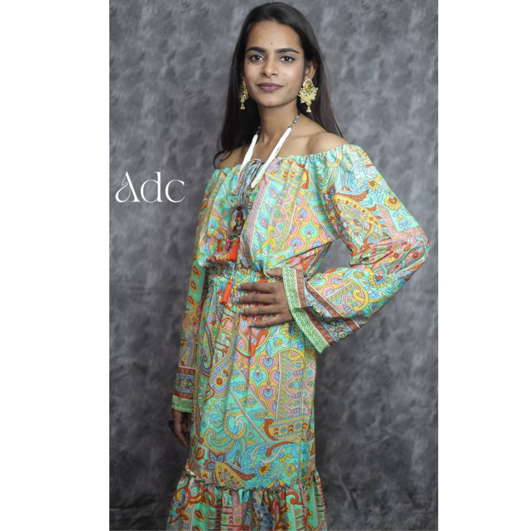 KIM PARROT-GREEN MIDDIE DRESS