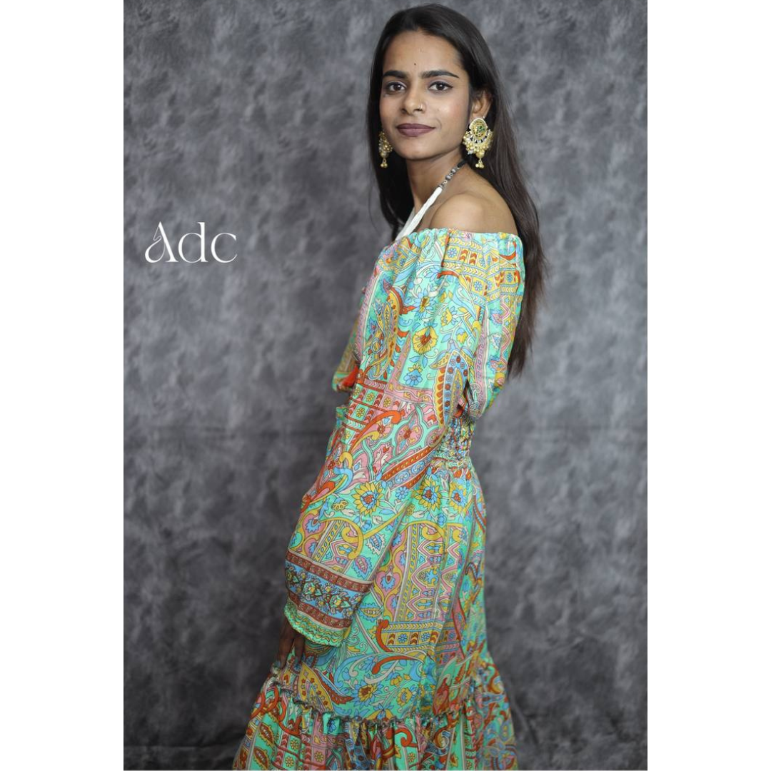 KIM PARROT-GREEN MIDDIE DRESS