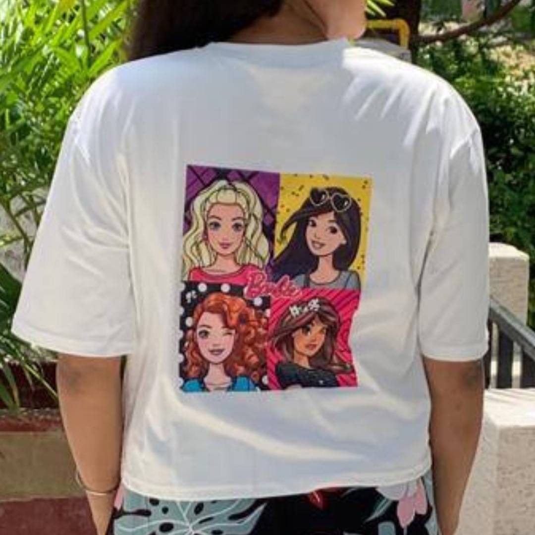MARY WHITE(BARBIE) T-SHIRT CROP TOP