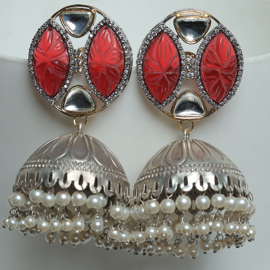 RUPASI RED JHUMKA