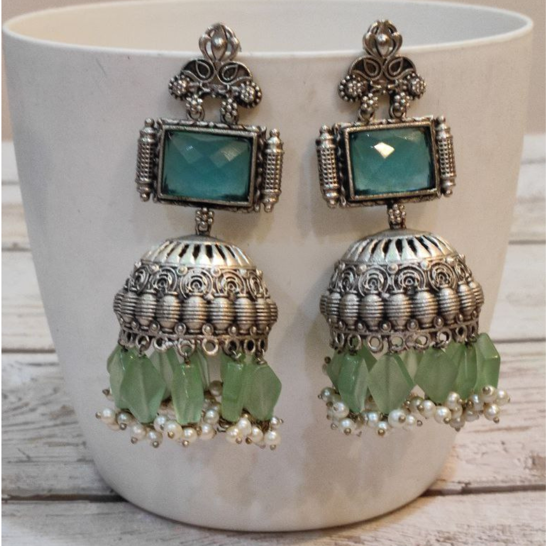 Turquoise jhumkas 2025