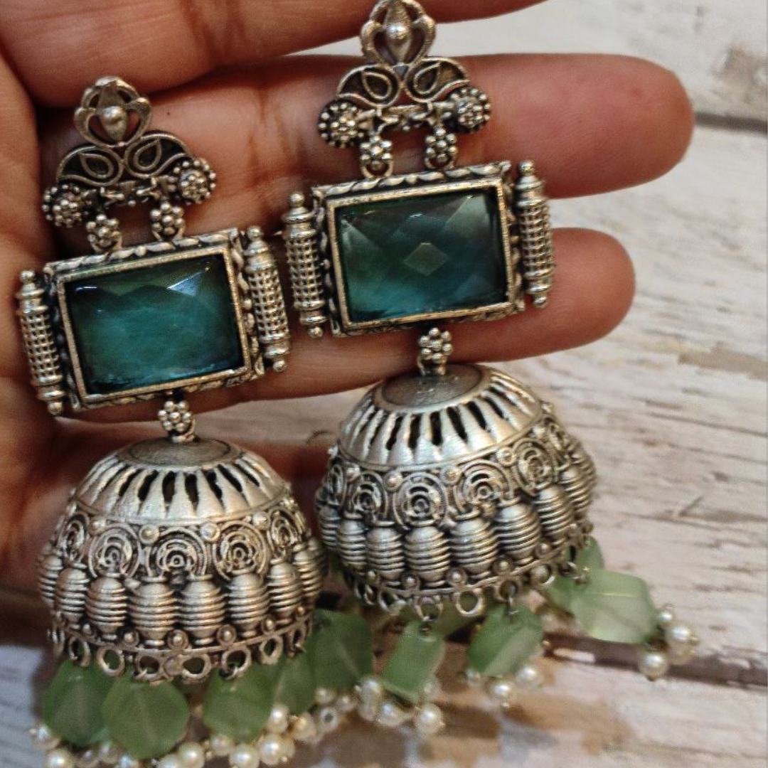 ROOT TURQUOISE-MINTGREEN JHUMKA