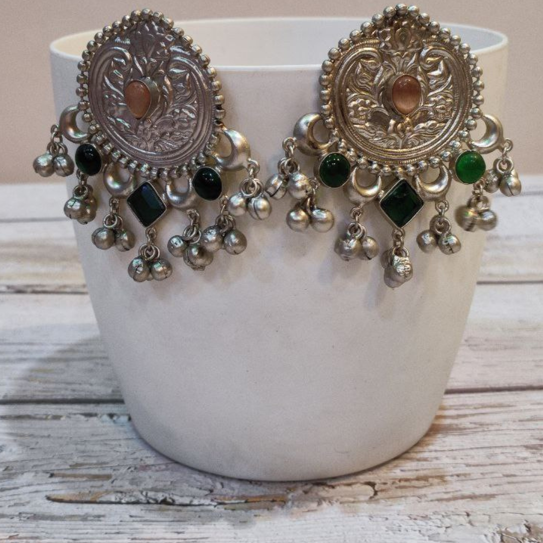 APRAJITA PEACH-GREEN EARRIN