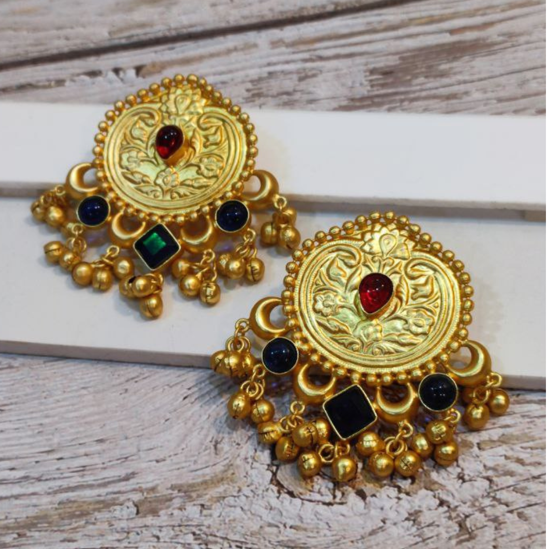 APRAJITA RED-BLUE EARRING