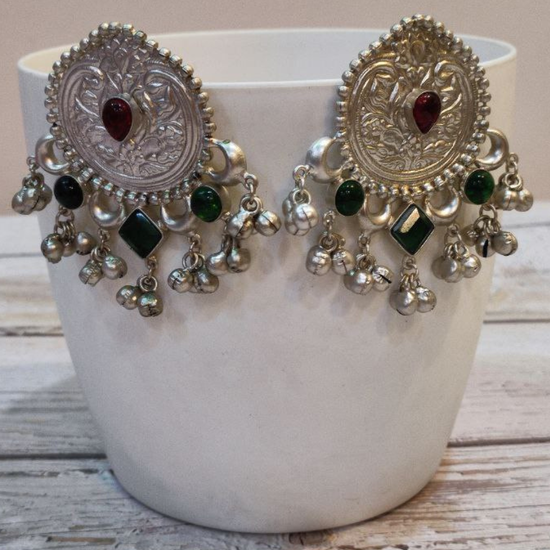 APRAJITA RED-GREEN EARRING