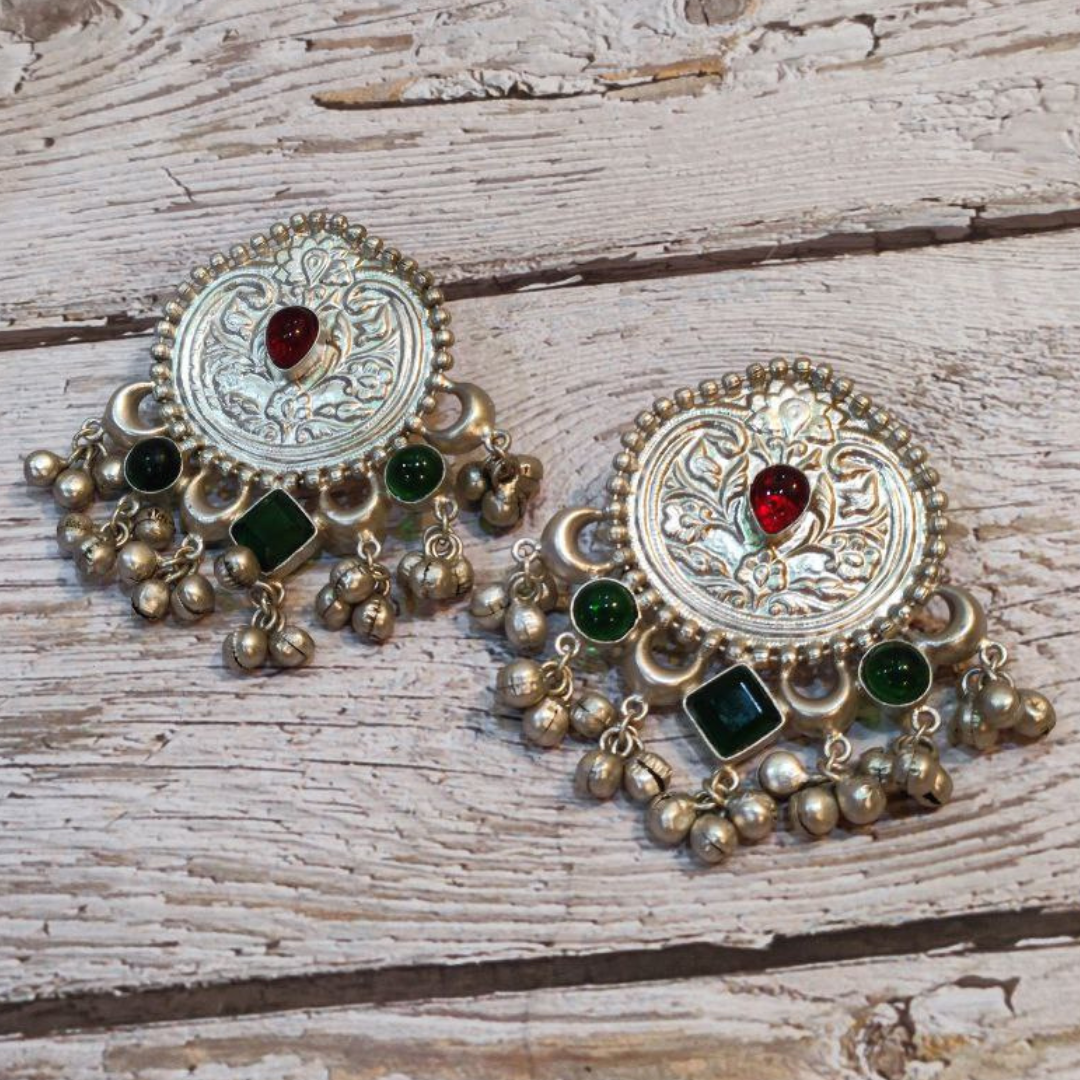 APRAJITA RED-GREEN EARRING