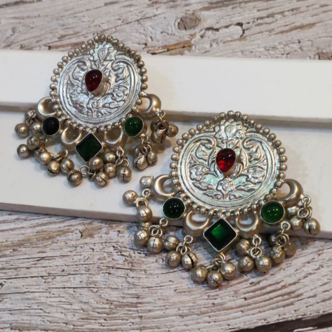 APRAJITA RED-GREEN EARRING