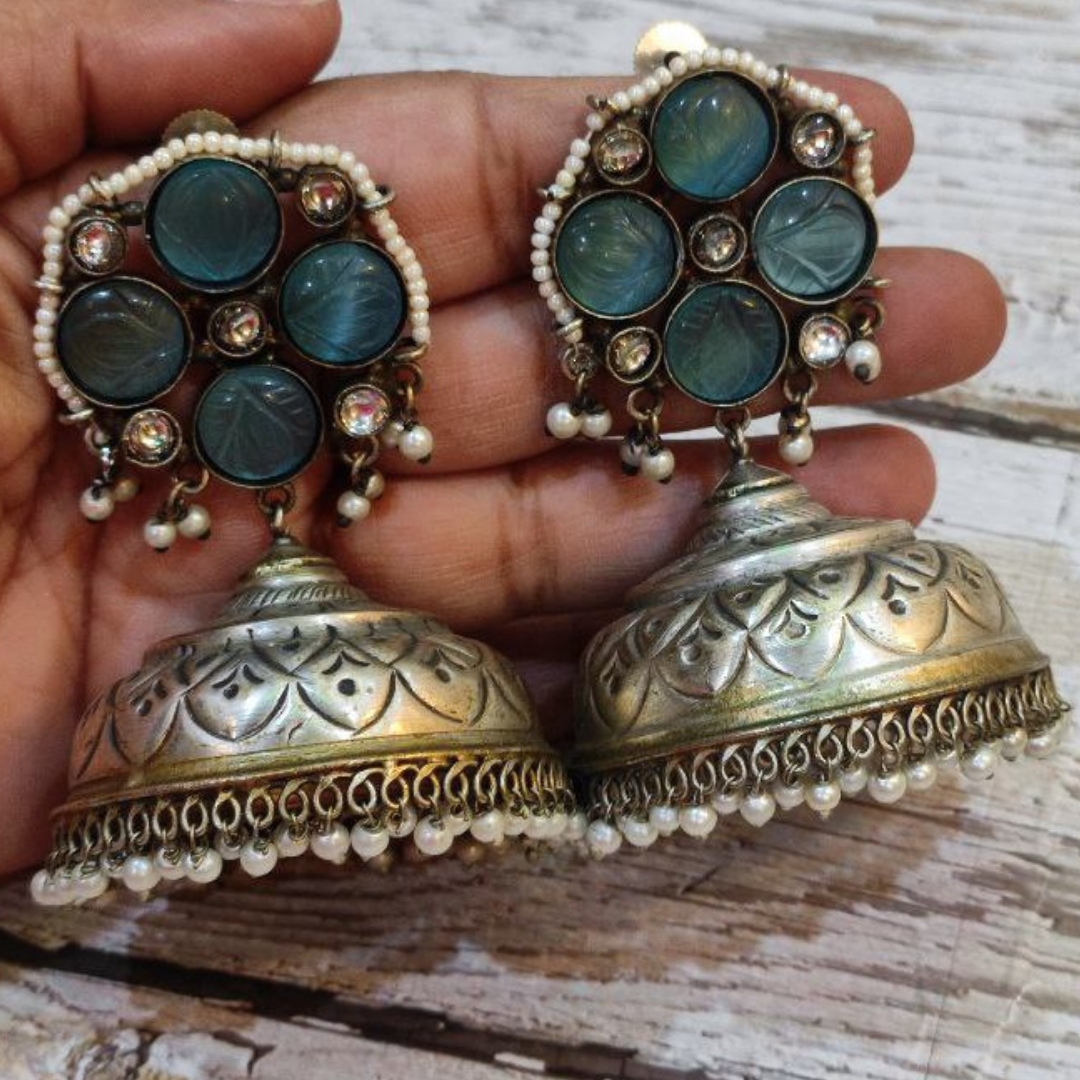 CHOSAR AQUA JHUMKA