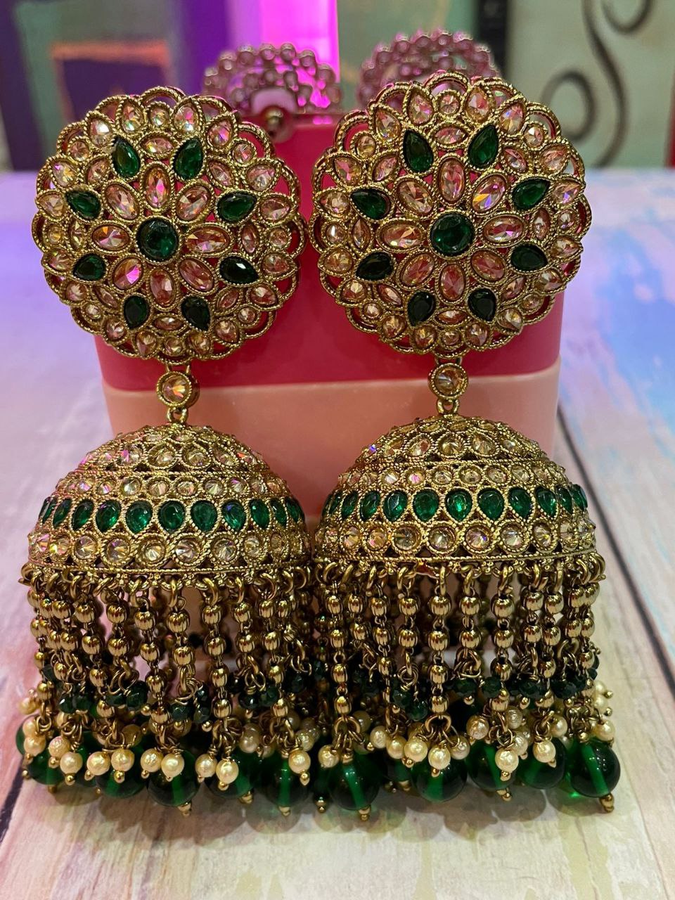 GREEN NOORJAHAAN JHUMKA