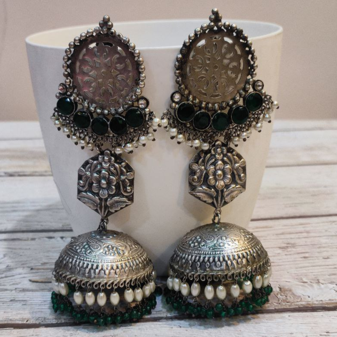 JOGANIA GREEN JHUMKA