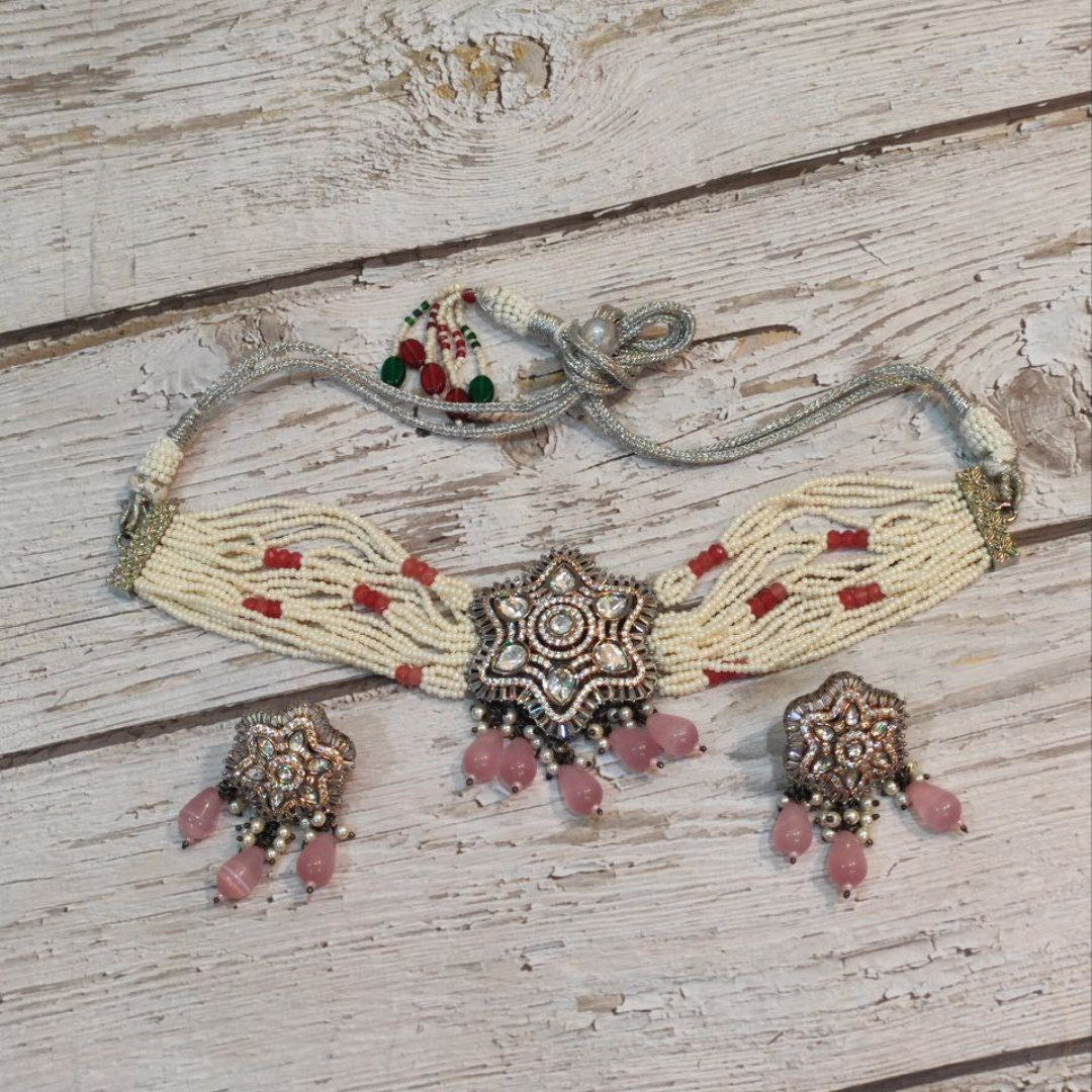 KYLIE PINK TYAANI KUNDAN CHOKER