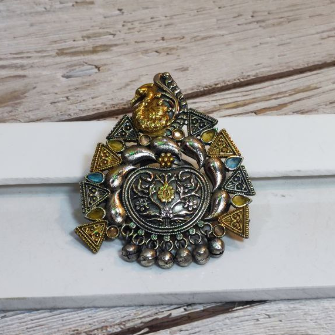 MADHUMEETA YELLOW-AQUA RING