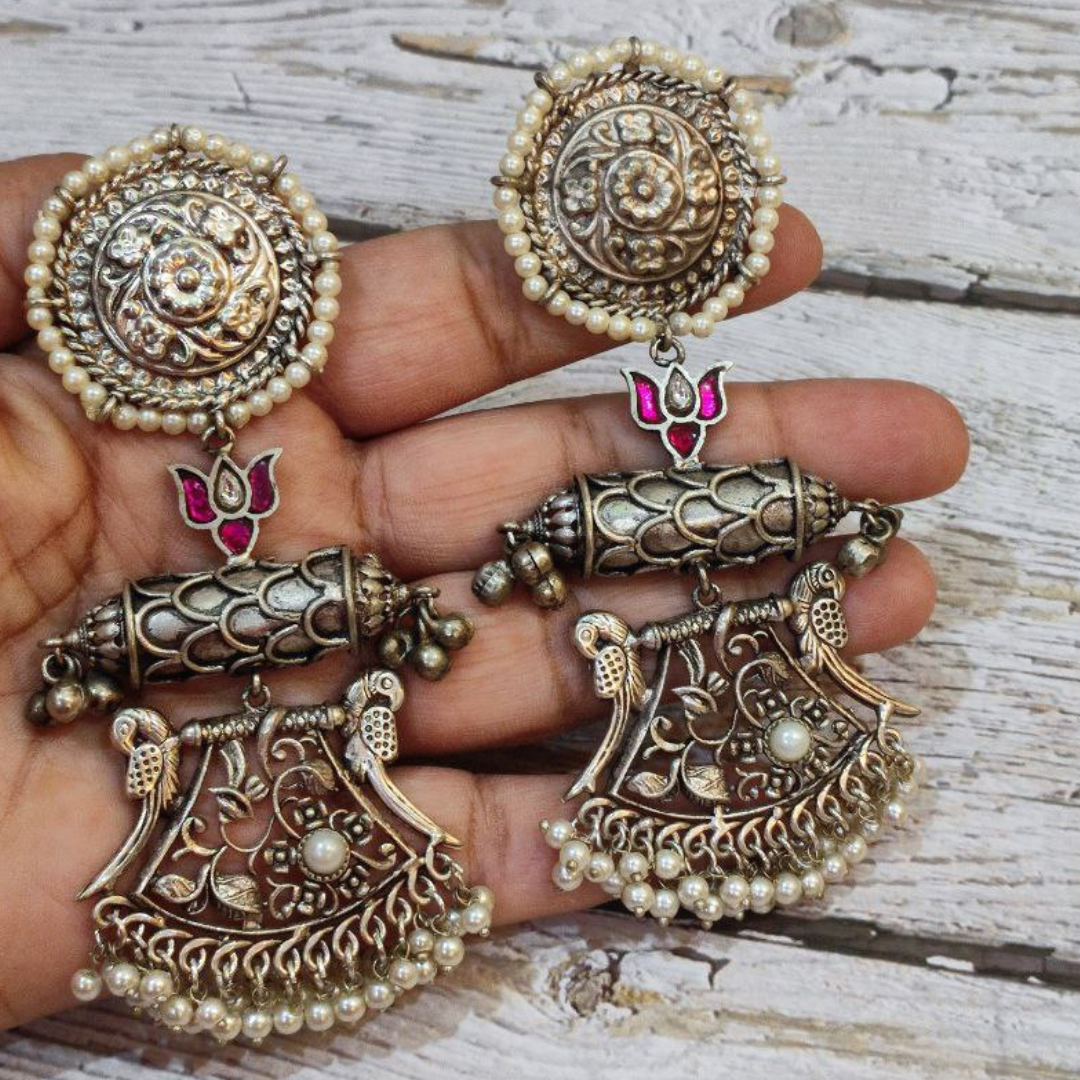 RAMA-PANKHA PINK EARRING