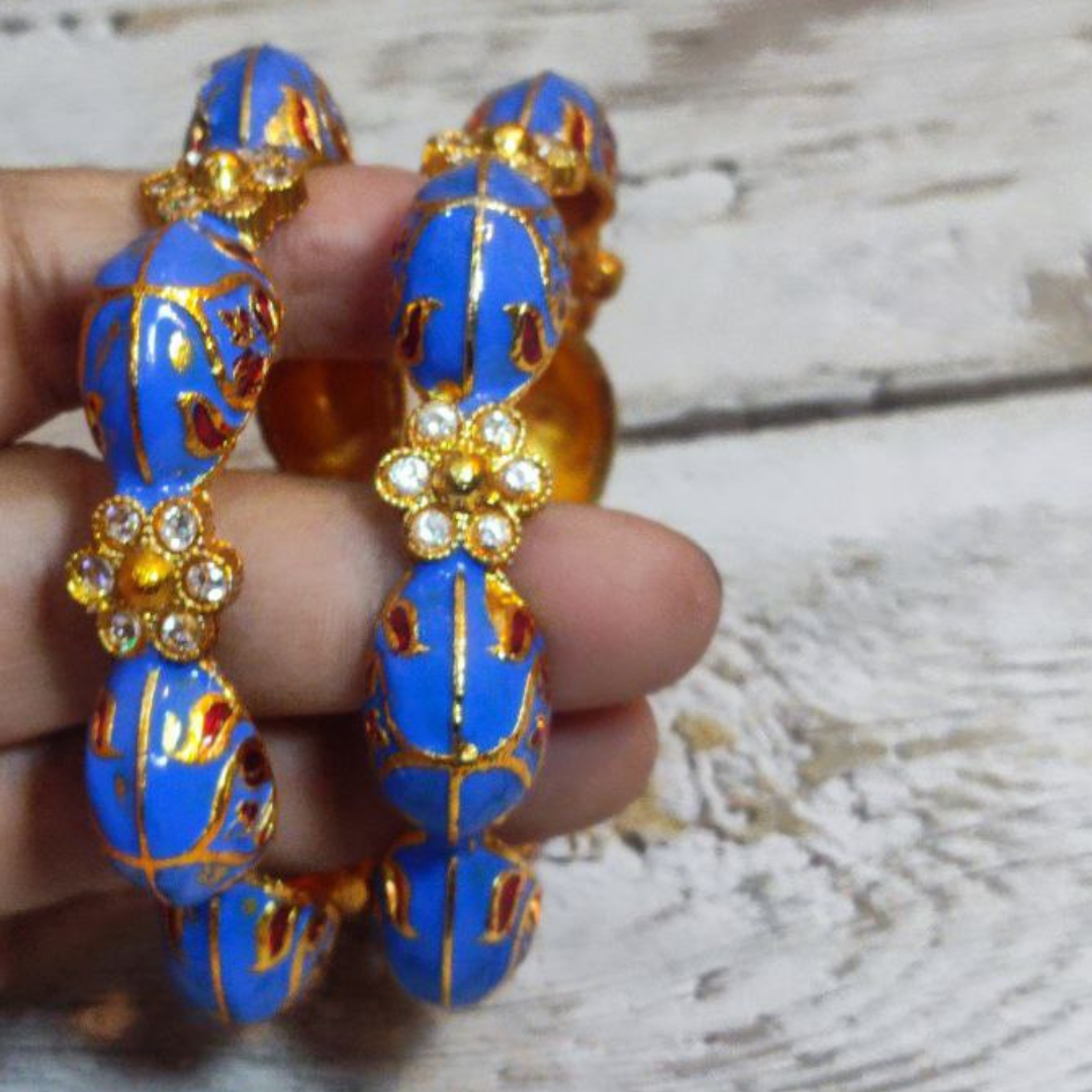 RUKMANI 2/6 SKY BLUE BANGLES