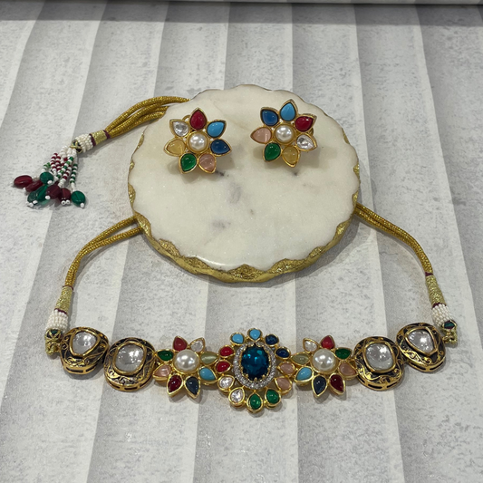 NAVRALI POLKI NECKLACE