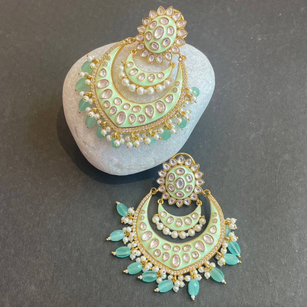 TURQUOISE SURYA CHANDBALI EARRINGS
