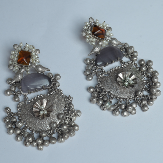 IDIL GREY-COPPER EARRING