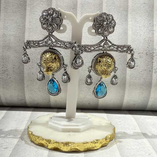 MANJULA-AQUA EARRINGS