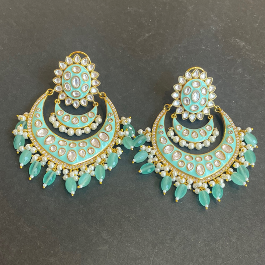 TURQUOISE SURYA CHANDBALI EARRINGS