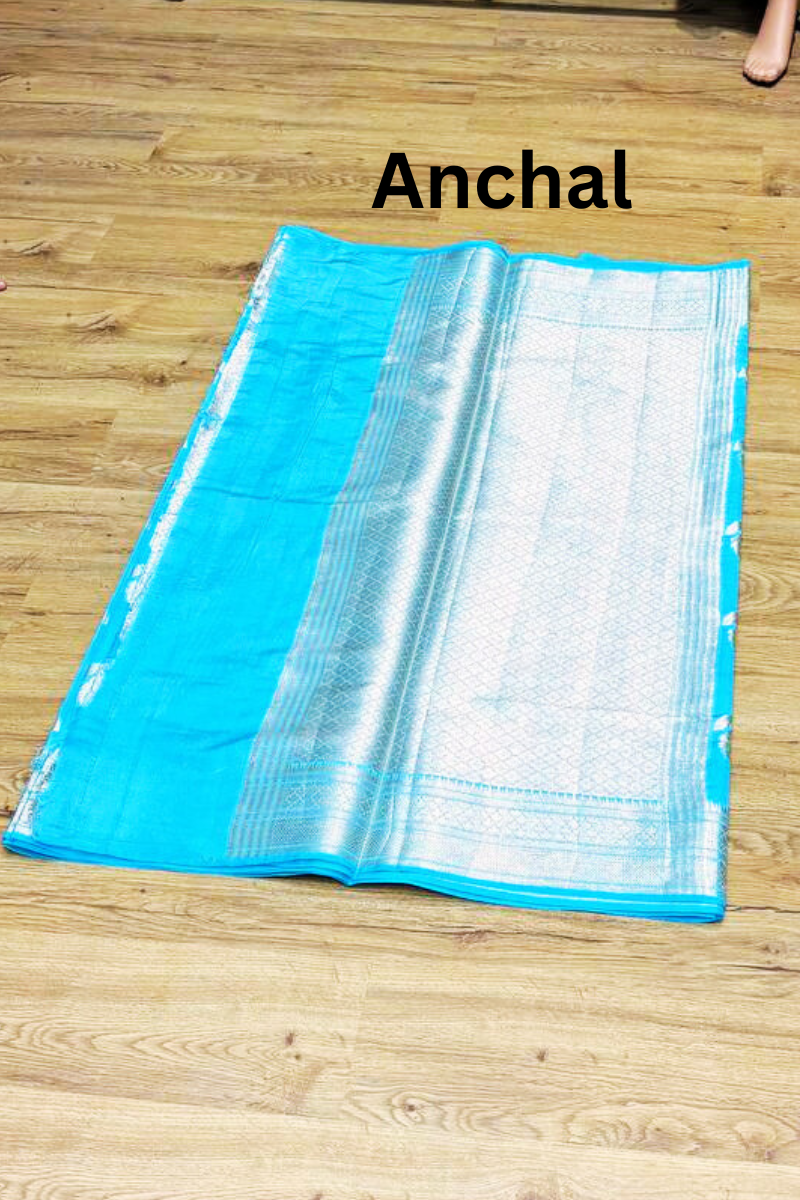 Turquoise Maharani Banarasi saree