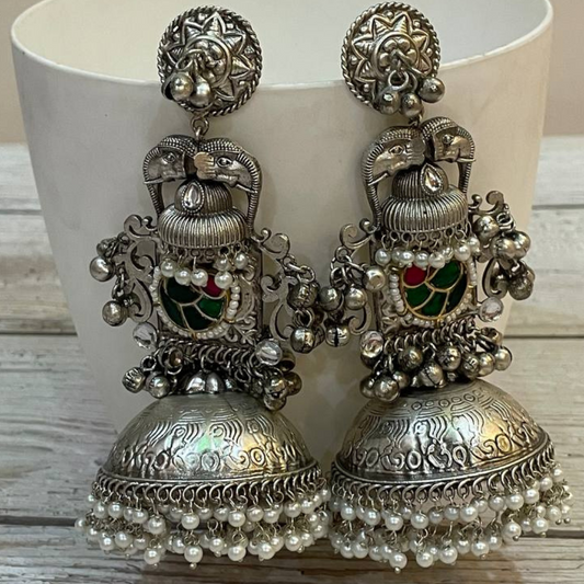 BAADSHAH SILVER JHUMKA EARRING