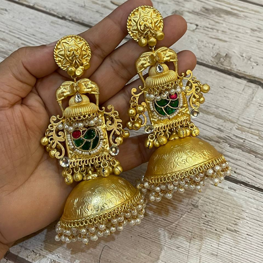BAADSHAH GOLD JHUMKA EARRINGS