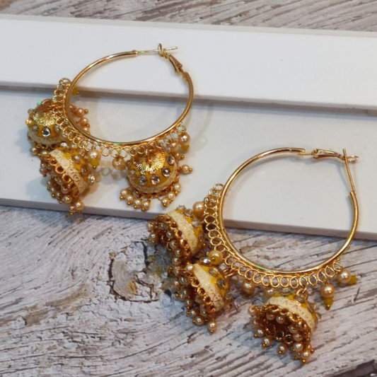SHOLE YELLOW BIG BALI EARRING