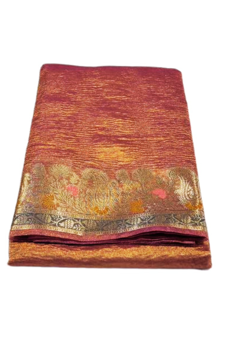 ROSE GOLD GAURI CRUSH SARI