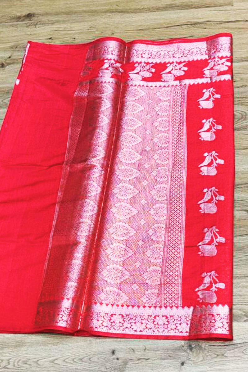 Red Padma Banarasi saree