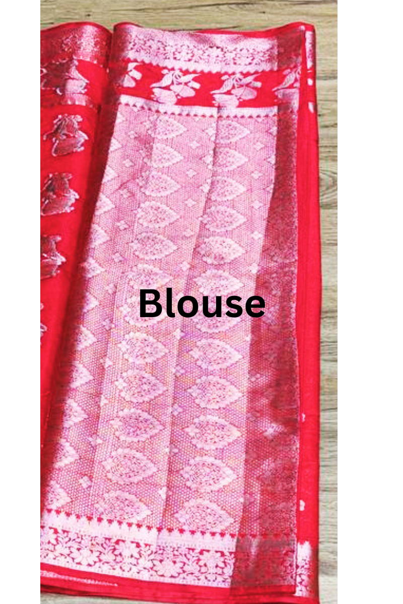 Red Padma Banarasi saree