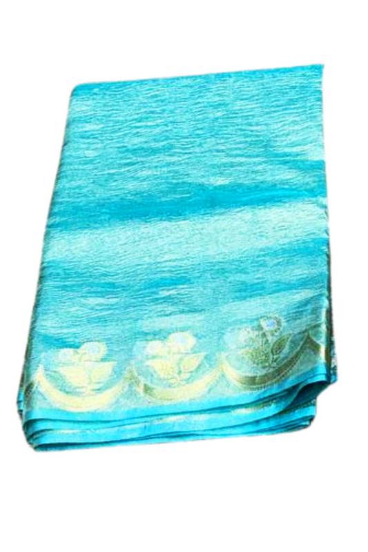 Turquoise Meenakshi Banarasi saree