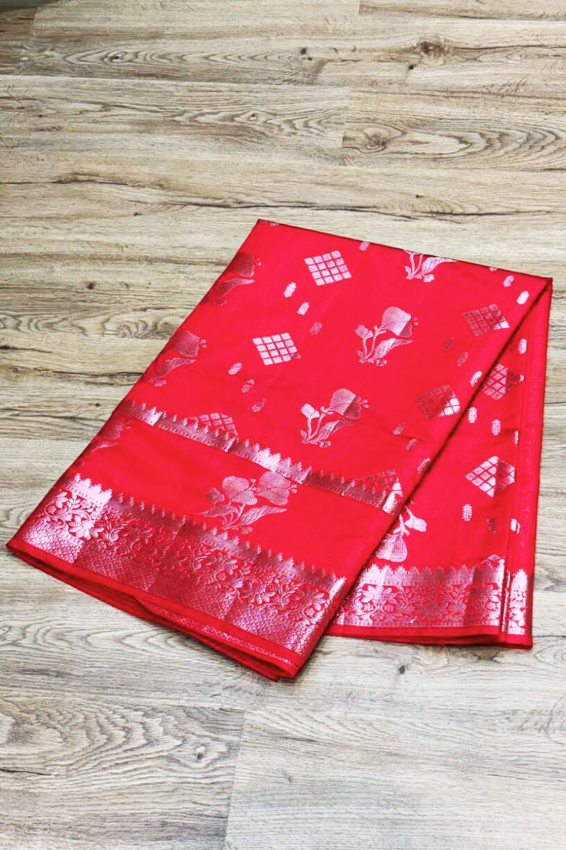 Red Padma Banarasi saree