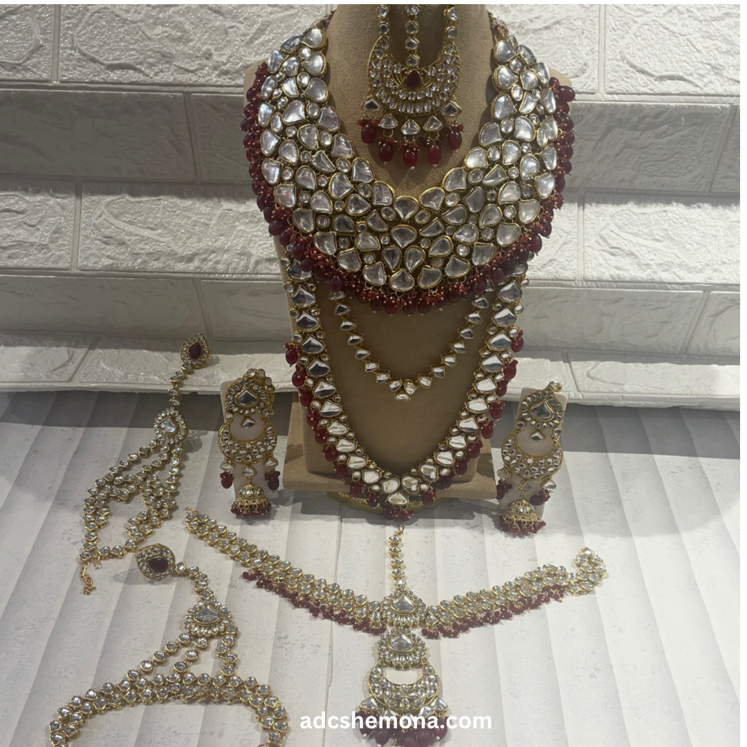 DIMPI RED KUNDAN BRIDAL SET