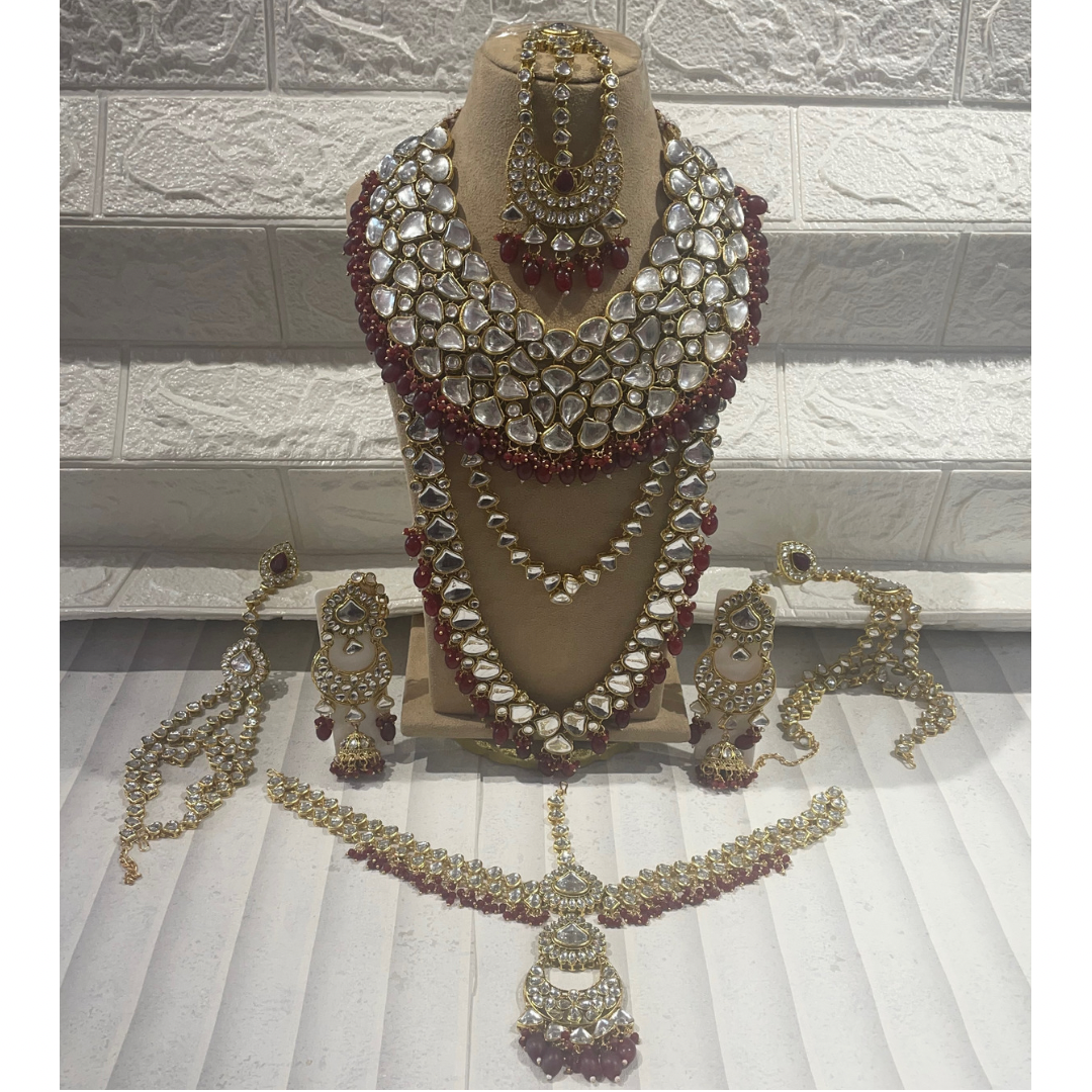 DIMPI RED KUNDAN BRIDAL SET