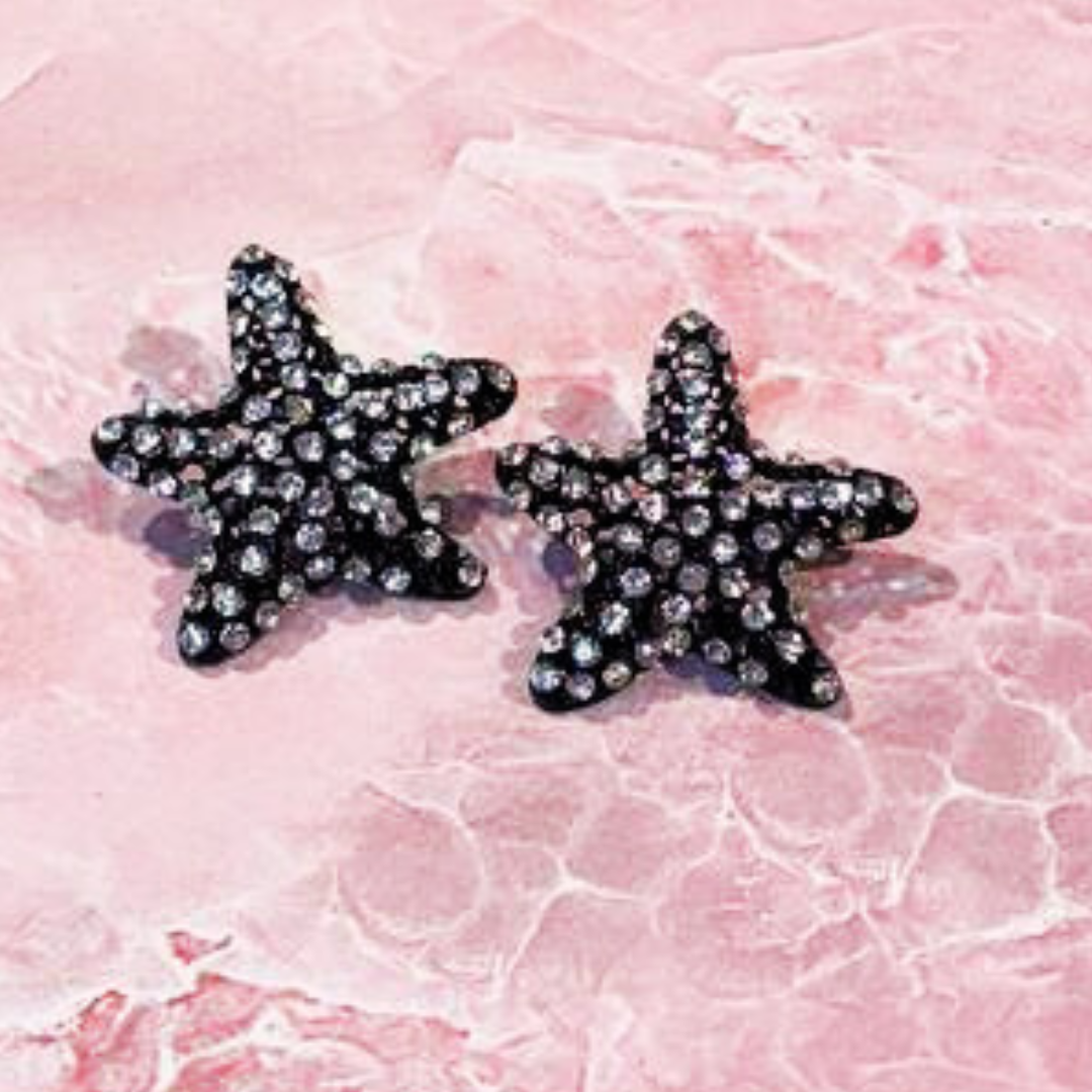 BLACK STAR EARRINGS