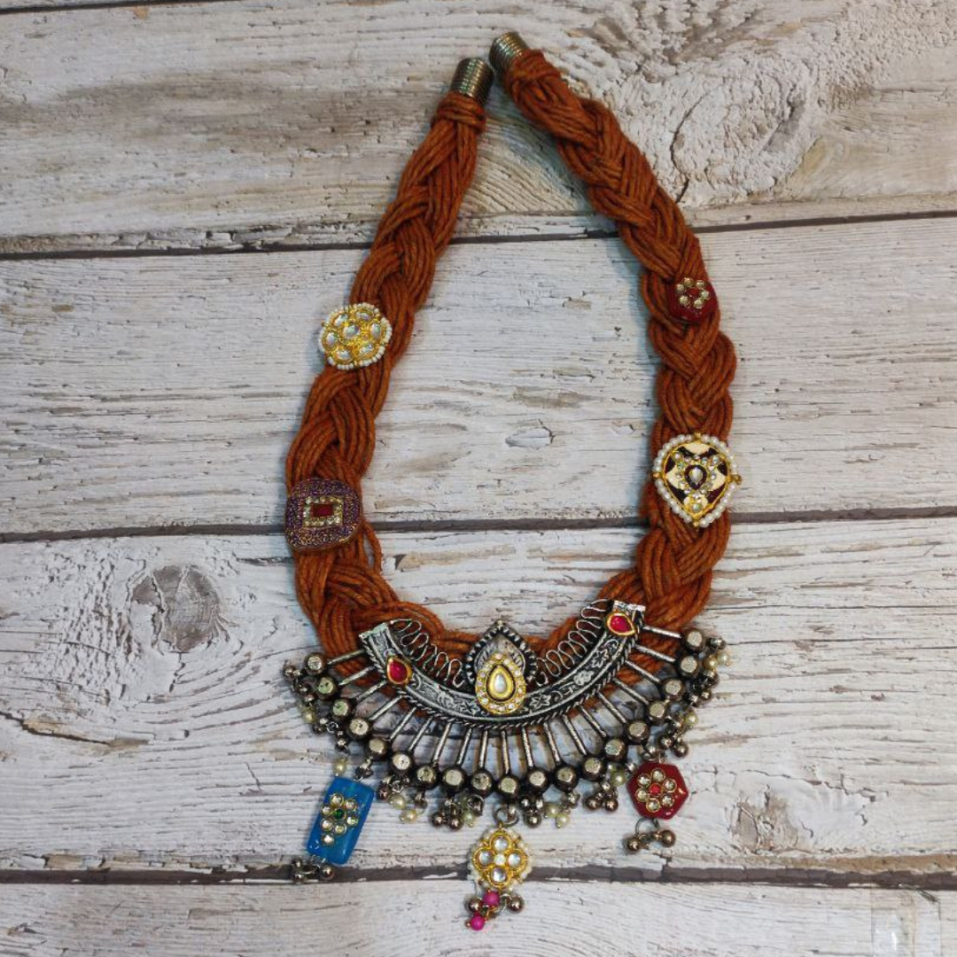 Brown half Bangadi necklace