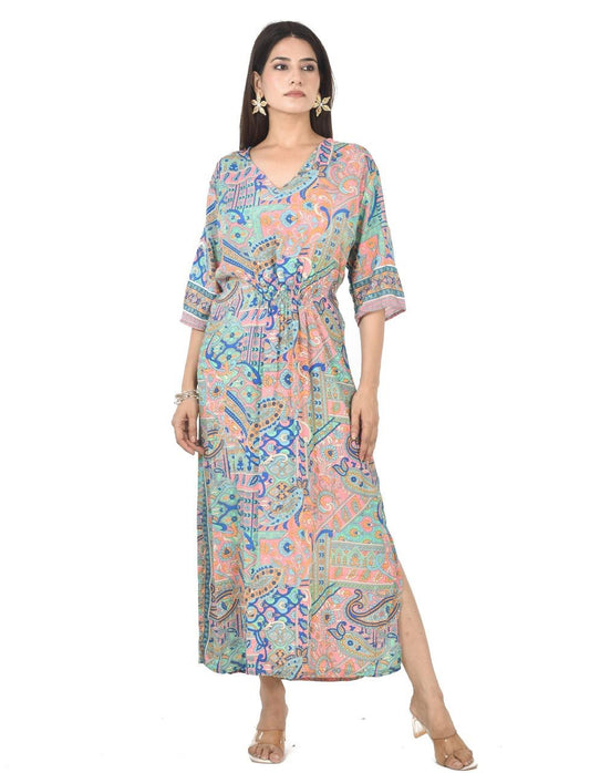 NAZAM GREEN-MULTY MAXI DRESS