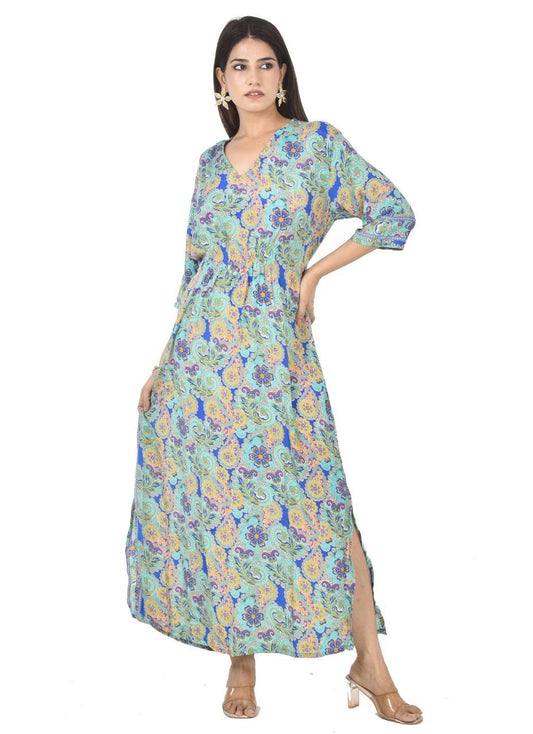 NAZAM GREEN-YELLOW MAXI DRESS