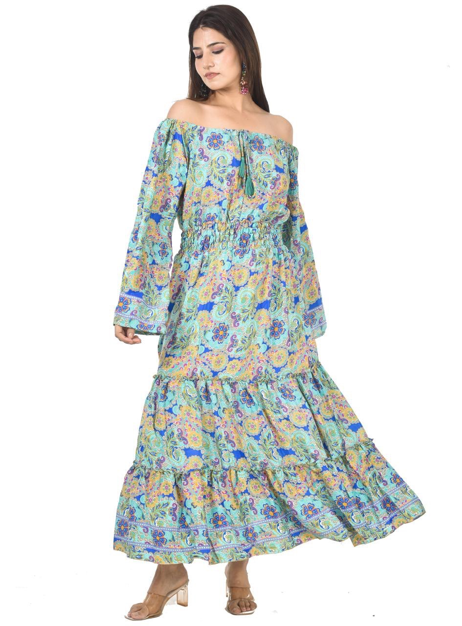 KIM GREEN-YELLOW MIDDIE DRESS