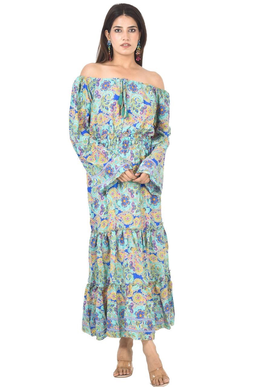 KIM GREEN-YELLOW MIDDIE DRESS