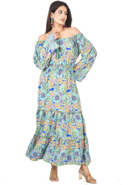 KIM GREEN-YELLOW MIDDIE DRESS