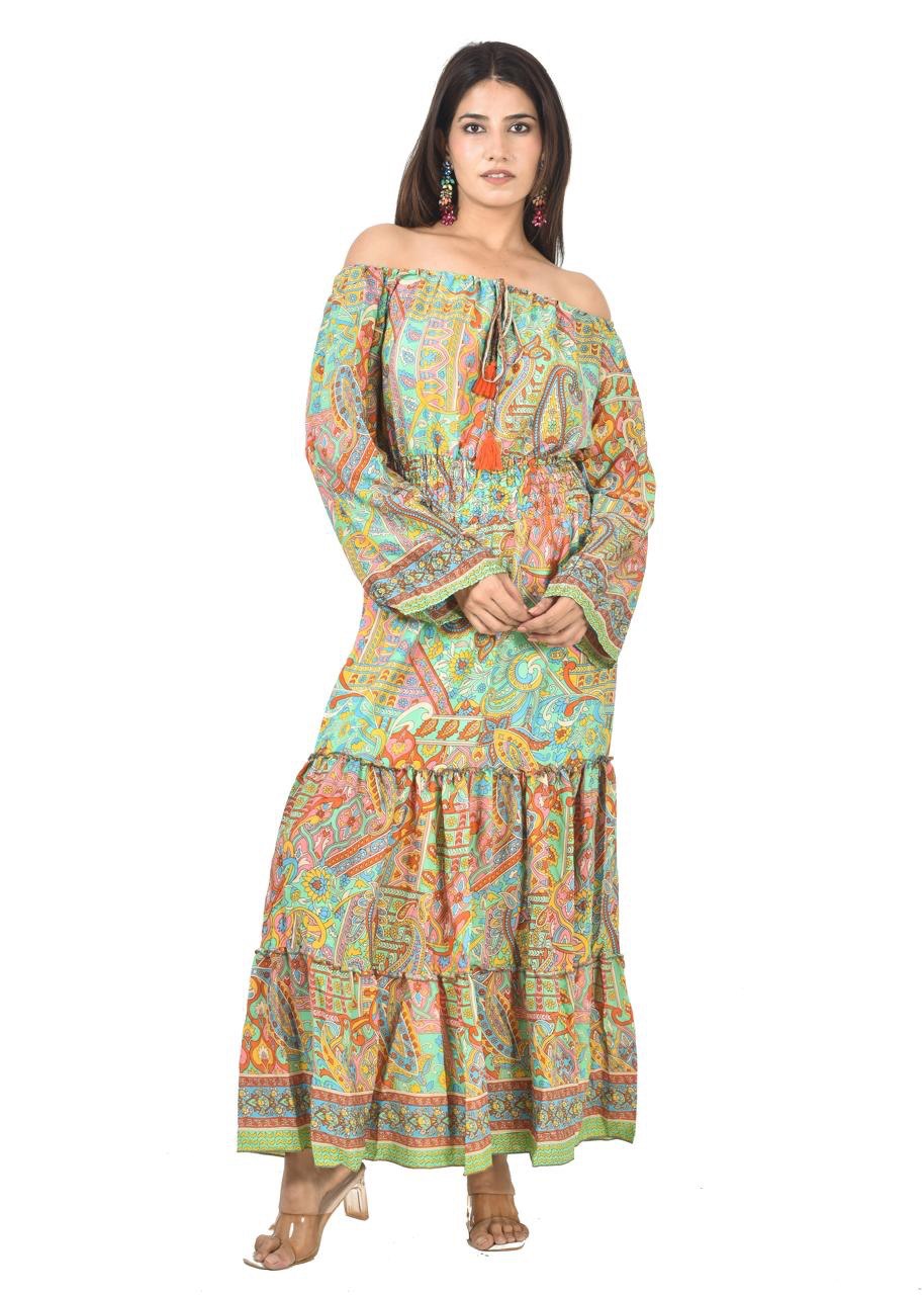 KIM PARROT-GREEN MIDDIE DRESS