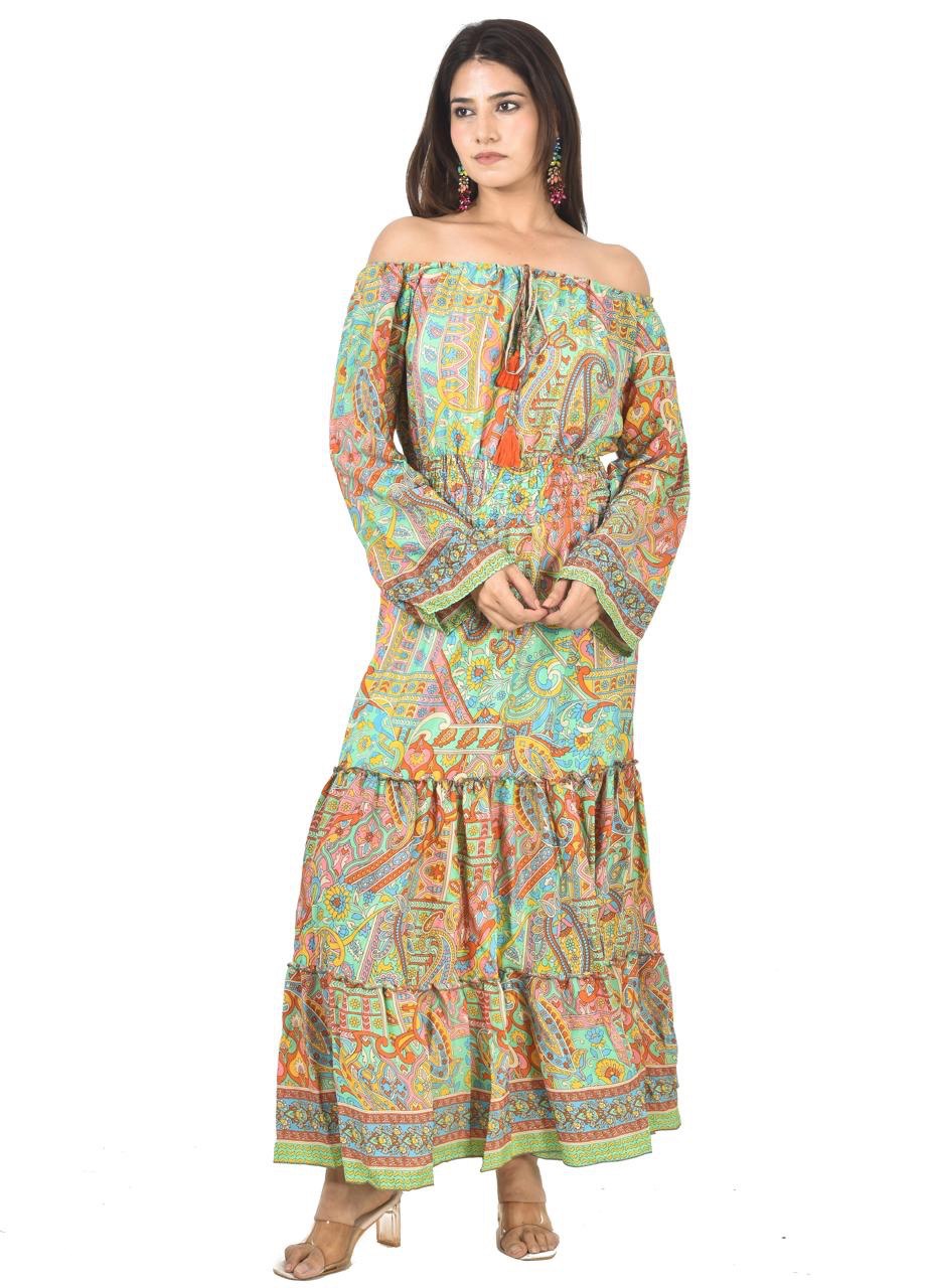 KIM PARROT-GREEN MIDDIE DRESS