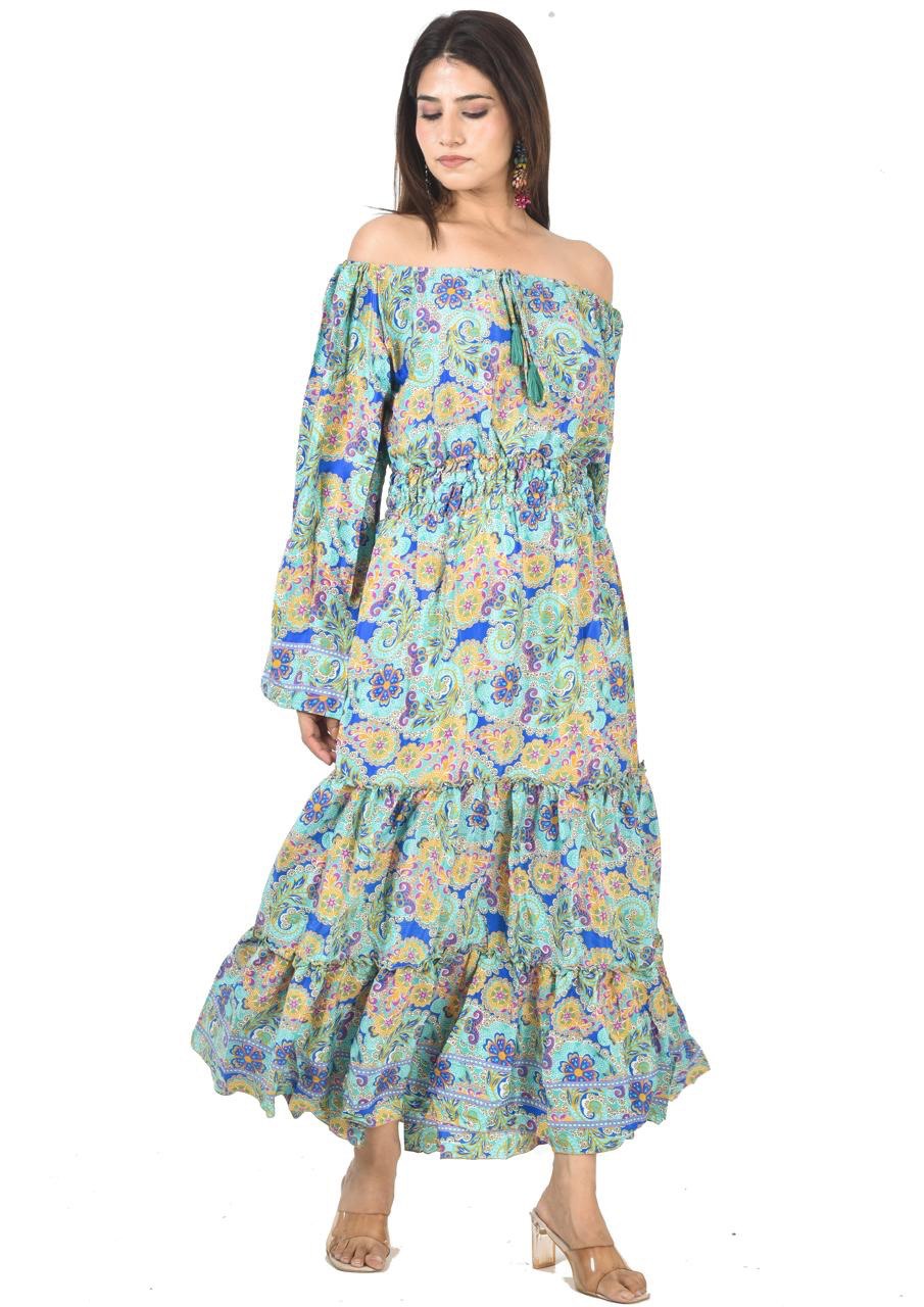 KIM GREEN-YELLOW MIDDIE DRESS