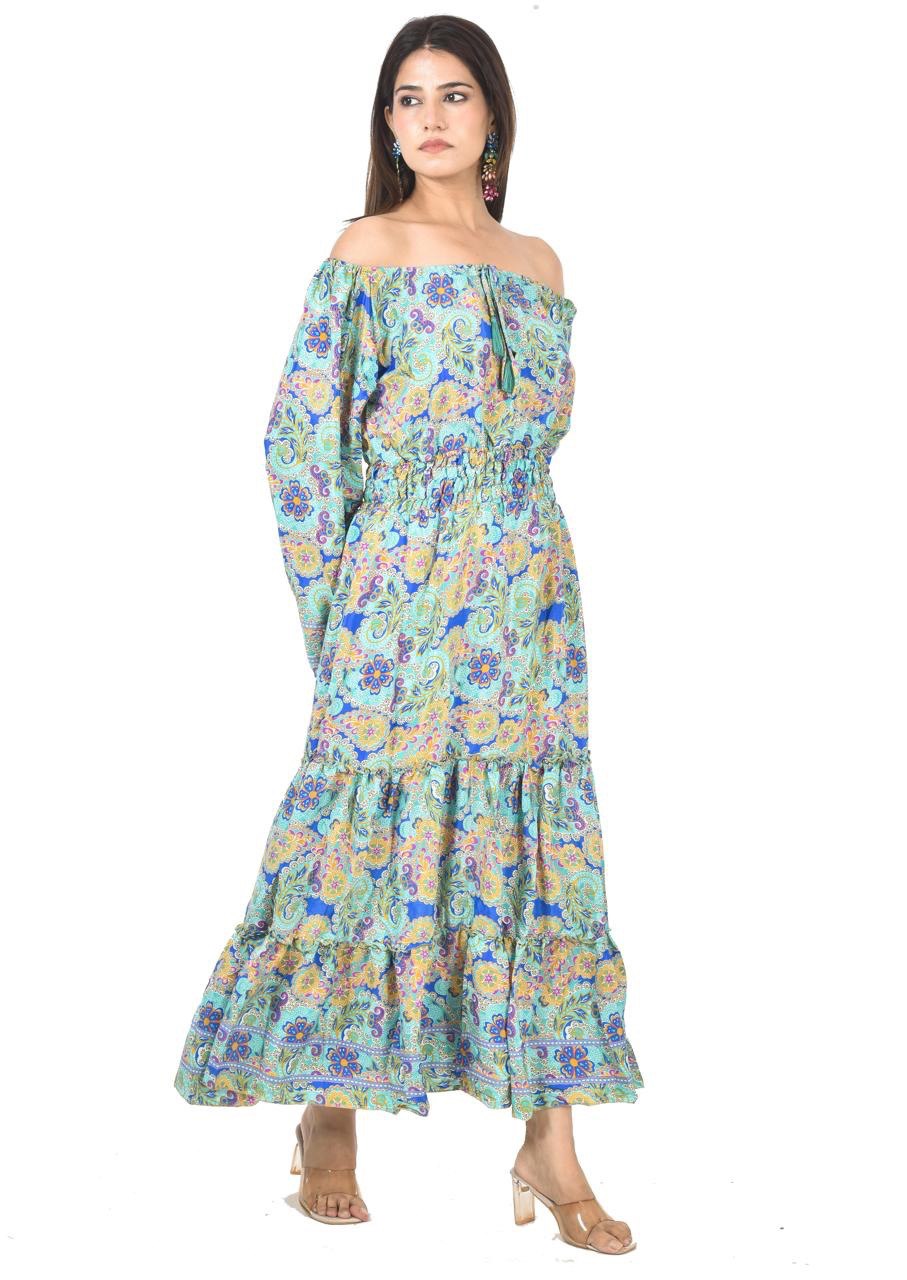 KIM GREEN-YELLOW MIDDIE DRESS