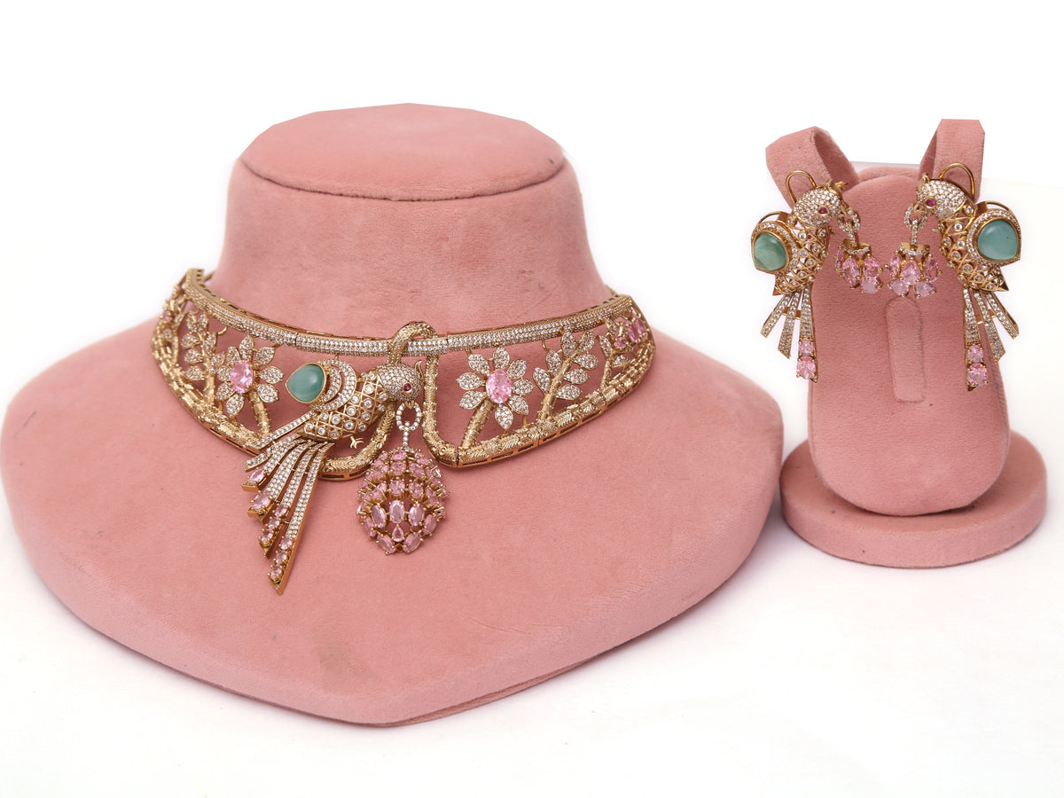 Pink Vantara chiraya jewellery set
