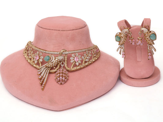 Pink Vantara chiraya jewellery set